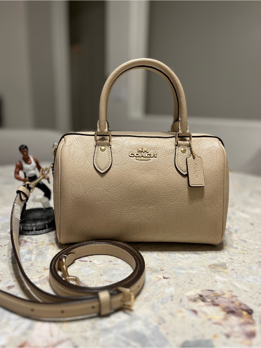 NWT！COACH Rowan Satchel Bag In Signature Leather